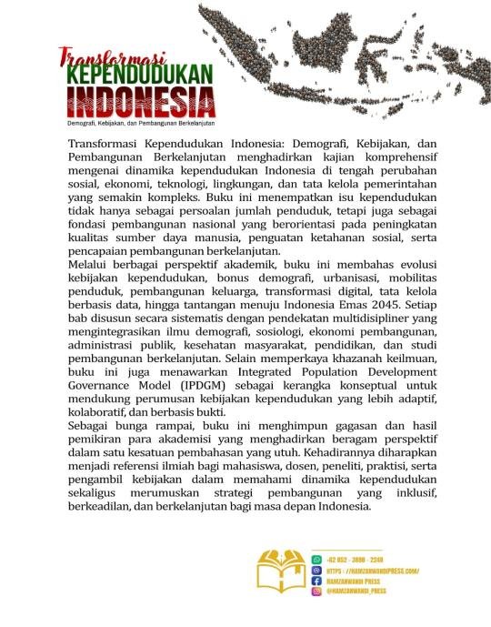 TRANSFORMASI KEPENDUDUKAN INDONESIA: Demografi, Kebijakan, dan Pembangunan Berkelanjutan